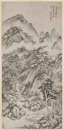 Mountain Village Embraced by the Summer, 1659. Creator: Wang Shimin (Chinese, 1592-1680)