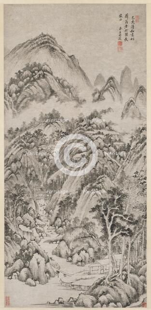Mountain Village Embraced by the Summer, 1659. Creator: Wang Shimin (Chinese, 1592-1680).