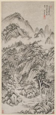 Mountain Village Embraced by the Summer, 1659. Creator: Wang Shimin (Chinese, 1592-1680)