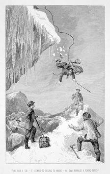 Mountaineering accident, 19th century. Creator: Unknown