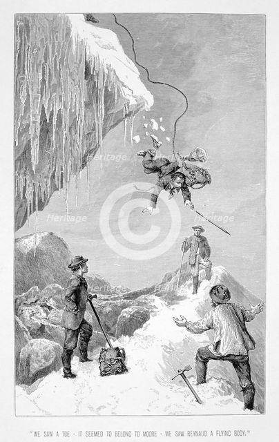 Mountaineering accident, 19th century. Creator: Unknown.