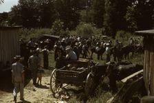 Mountaineers and farmers trading mules and horses on "Jockey St.,", Campton, Wolfe County, Ky., 1940 Creator: Marion Post Wolcott