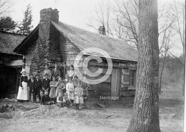 Mountaineers Cabin And Family of 15, 1913. Creator: Harris & Ewing.