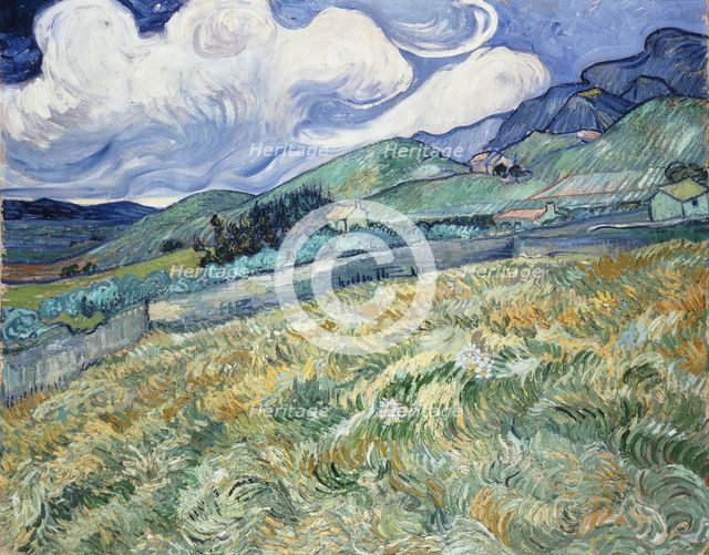 Mountainous Landscape Behind Saint-Paul Hospital  , 1889. Creator: Gogh, Vincent, van (1853-1890).