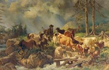 Mountainous landscape with cows, 1897 (?). Creator: Franz Xaver von Pausinger