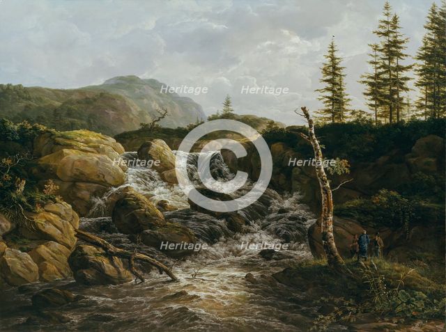 Mountainous Landscape with a Waterfall, Norway;Nordic Landscape with a Waterfall, 1817. Creator: Johan Christian Dahl.