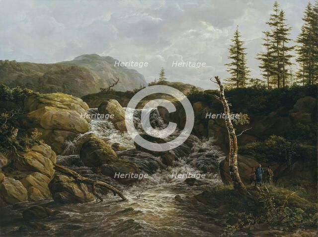 Mountainous Landscape with a Waterfall, Norway;Nordic Landscape with a Waterfall, 1817. Creator: Johan Christian Dahl.