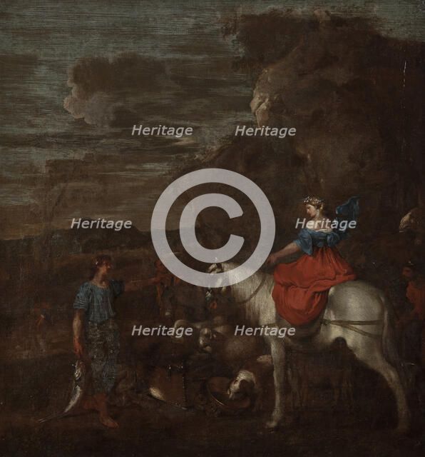 Mountainous Landscape with a Woman Riding, c17th century. Creator: Unknown.