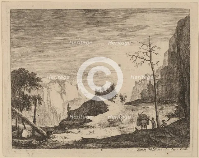 Mountainous Landscape with a Cart: pl.8. Creators: Roelant Roghman, Melchior Küsel.