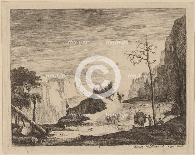 Mountainous Landscape with a Cart: pl.8. Creators: Roelant Roghman, Melchior Küsel.