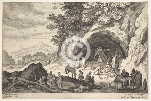 Mountainous Landscape with a Group of Gypsies, 1586-1629. Creator: Aegidius Sadeler II.