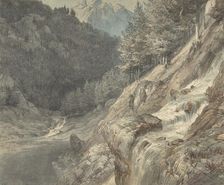 Mountainous Landscape with a River, 1807-63. Creator: Johann Wilhelm Schirmer