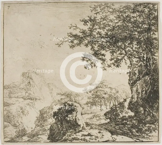 Mountainous Landscape with a Road, from the series Set of Landscapes, n.d. Creator: Herman Naijwincx.