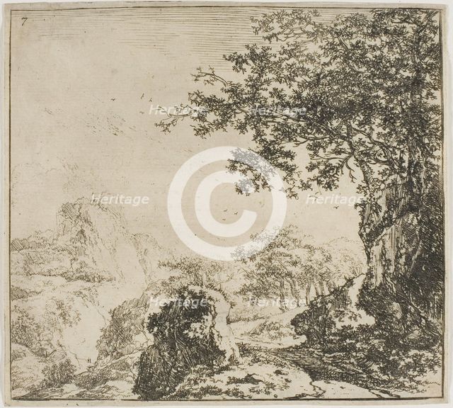 Mountainous Landscape with a Road, from the series Set of Landscapes, n.d. Creator: Herman Naijwincx.
