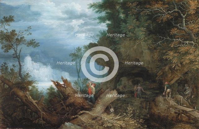 Mountainous Landscape with an Entrance to a Mine, c.between 1612 and 1613. Creator: Roelandt Savery.