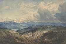 Mountainous Landscape with Approaching Thunderstorm, 19th century. Creator: Anon