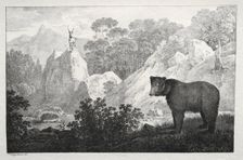 Mountainous Landscape with Bear in the Foreground. Creator: Maximilian Josef Wagenbauer (German, 1774-1829)