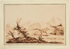 Mountainous Landscape with Figures, 18th century. Creator: Unknown