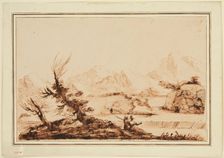 Mountainous Landscape with Figures, 18th century. Creator: Unknown