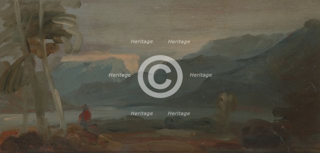 Mountainous Landscape with Figures and Cattle, 1806 to 1807. Creator: Unknown.