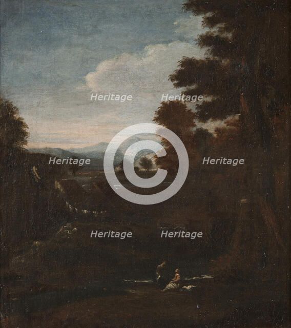 Mountainous Landscape with Waterfall, c17th century. Creator: Unknown.