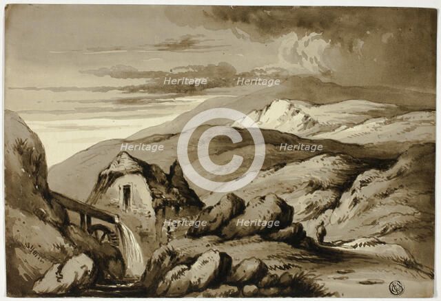 Mountainous Landscape with Watermill, n.d. Creator: James Robertson.