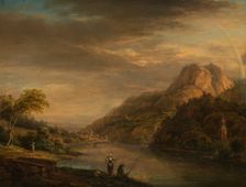 Mountainous River Landscape with Rainbow, 18th century. Creator: Christian Georg Schutz