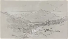 Mountainous View from Antrodoco, 1845. Creator: Edward Lear