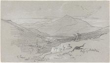 Mountainous View from Antrodoco, 1845. Creator: Edward Lear