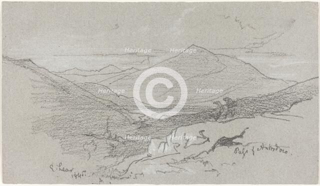 Mountainous View from Antrodoco, 1845. Creator: Edward Lear.