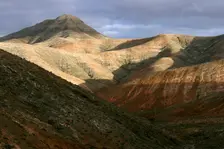 Mountains between La Pared and Pajara, Fuerteventura, Canary Islands. Creator: Peter Thompson