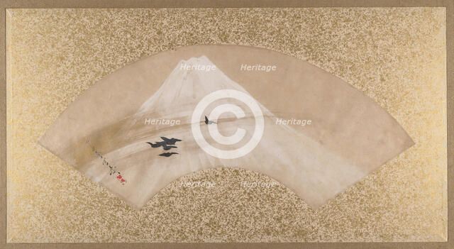 Mountains with Birds, late 19th century. Creator: Shibata Zeshin.