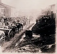 Mounted troops with wagons, c1914-c1918