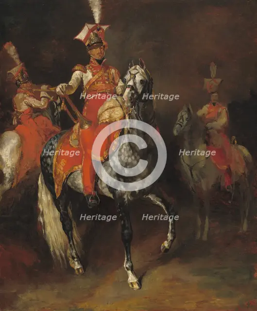 Mounted Trumpeters of Napoleon's Imperial Guard, 1813/1814. Creator: Theodore Gericault.