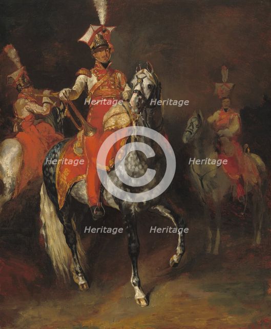 Mounted Trumpeters of Napoleon's Imperial Guard, 1813/1814. Creator: Theodore Gericault.