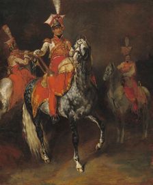 Mounted Trumpeters of Napoleon's Imperial Guard, 1813/1814. Creator: Theodore Gericault