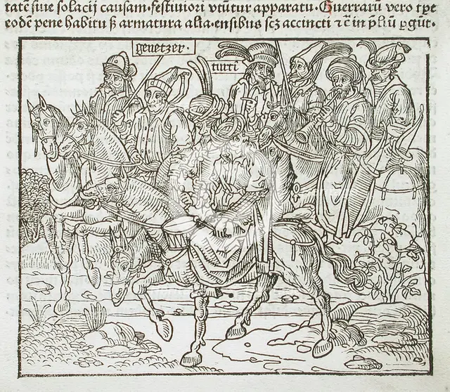 Mounted Turks, published 1486. Creator: Erhard Reuwich.