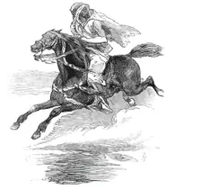 Mounted Arab courier, 1845. Creator: Unknown