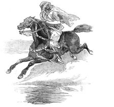 Mounted Arab courier, 1845. Creator: Unknown