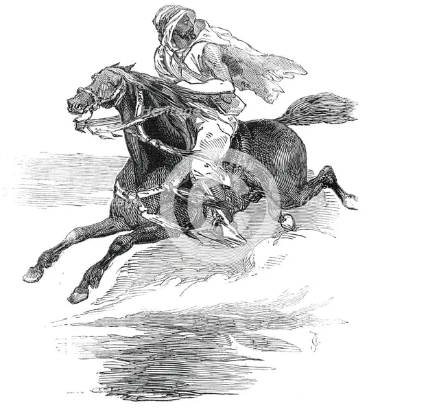 Mounted Arab courier, 1845. Creator: Unknown.