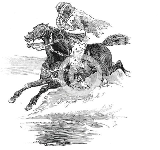 Mounted Arab courier, 1845. Creator: Unknown.