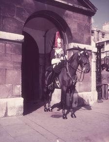 Mounted Horse Guard, Whitehall, London, c1955. Creator: Arthur Charles Kirby Ware