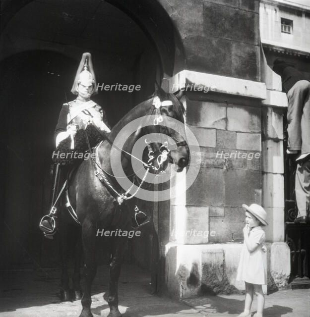 Mounted Horse Guard, London, c1955. Creator: Arthur Charles Kirby Ware.