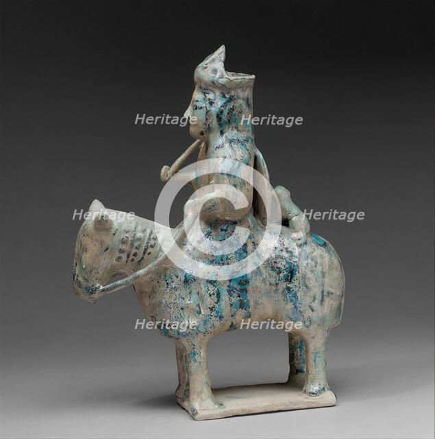 Mounted Hunter with Cheetah, Jazira (or Iran?), 12th-early 13th century. Creator: Unknown.