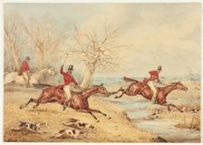 Mounted Hunters with Dogs, 1830/40. Creator: Henry Thomas Alken