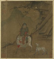 Mounted huntsman leading a dog, Ming dynasty, 1368-1644. Creator: Unknown