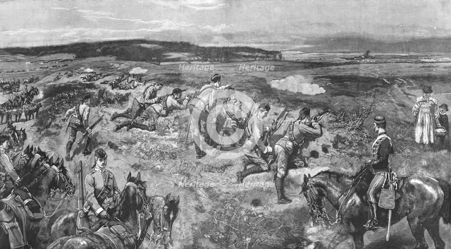 ''Mounted Infantry Manoeuvring at Aldershot', 1890. Creator: W Small.