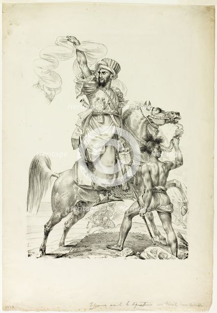 Mounted Mameluke Chieftain Calling for Aid, 1817. Creator: Antoine-Jean Gros.