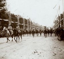 Mounted officers, victory parade, Paris, France, c1918-c1919