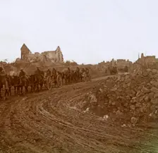 Mounted soldiers, Somme, northern France, c1914-c1918